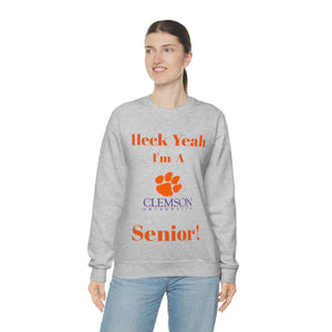 Heck Yeah I'm A Clemson Senior Unisex Heavy Blend™ Crewneck Sweatshirt