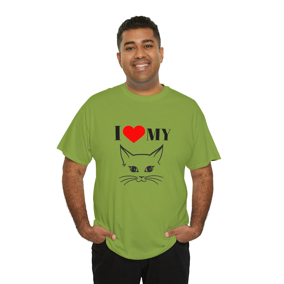 I Love My Cat Unisex Heavy Cotton Tee
