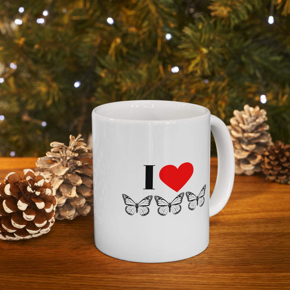 I Love Butterflies Ceramic Mug 11oz