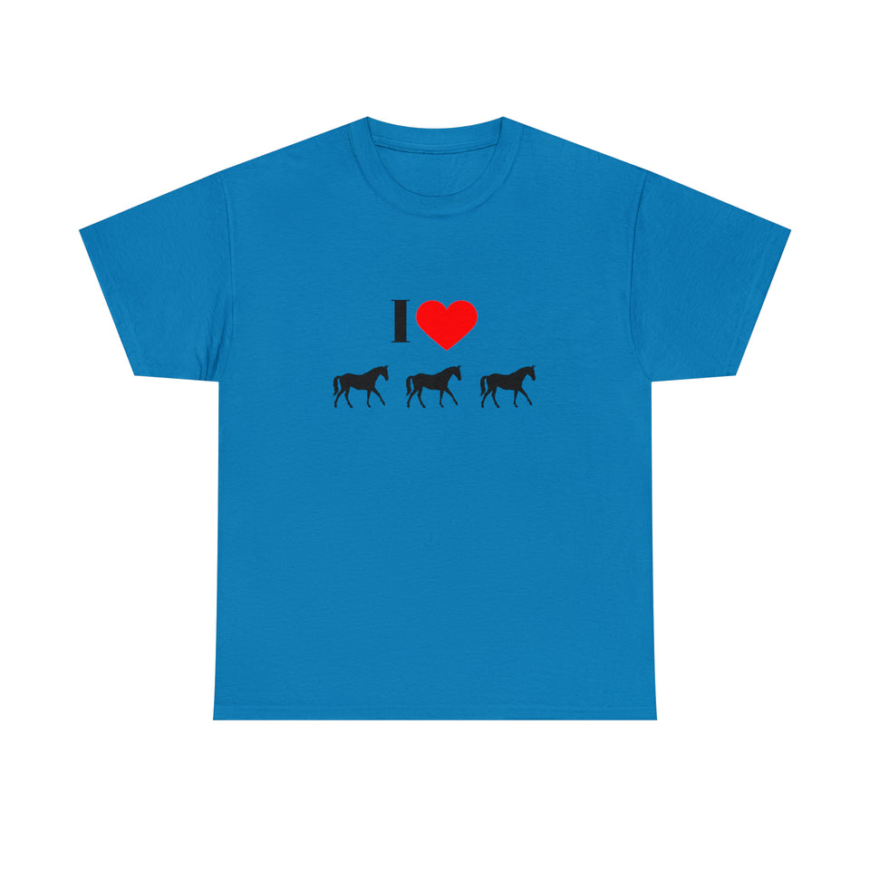 I Love Horses Unisex Heavy Cotton Tee