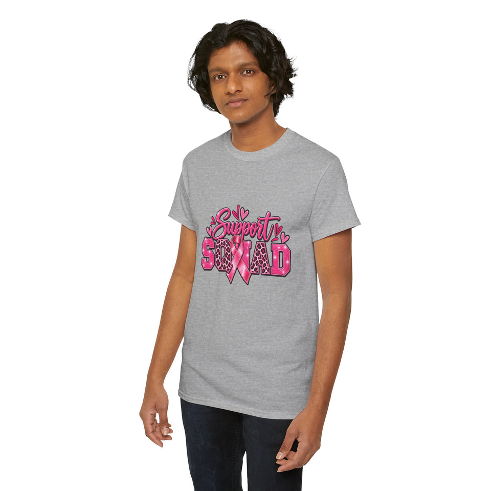 Support Squad Breast Cancer Awareness Unisex Heavy Cotton Tee