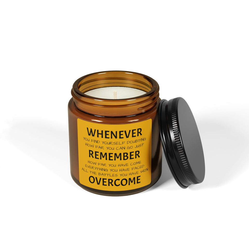 Overcome Scented Soy Candle (Multi-Size, Amber Jar)