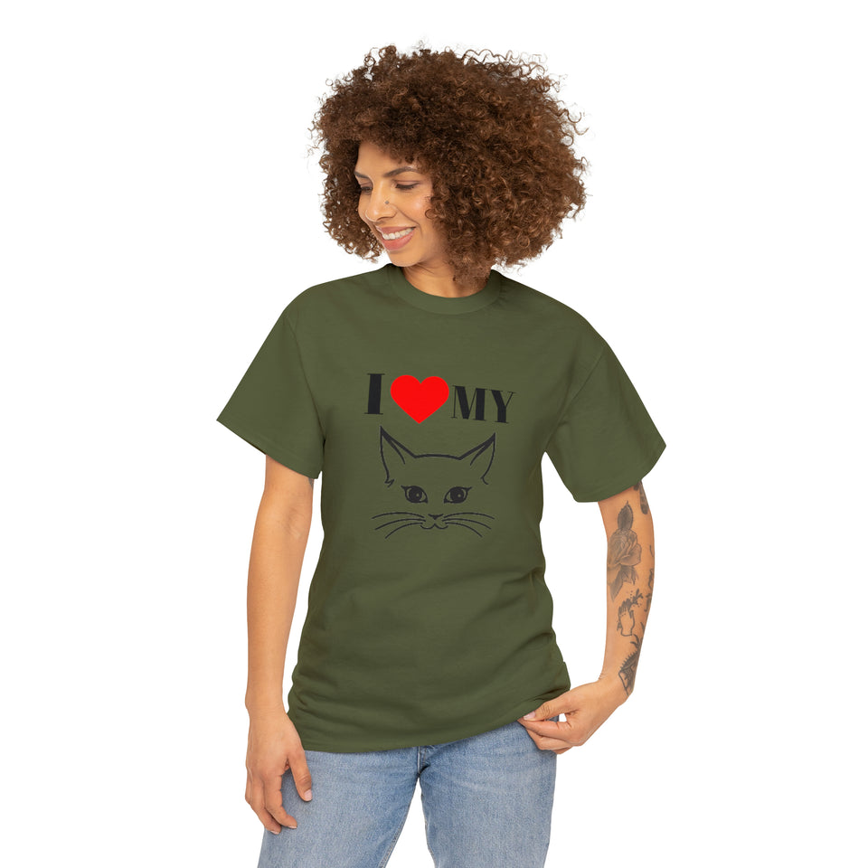 I Love My Cat Unisex Heavy Cotton Tee