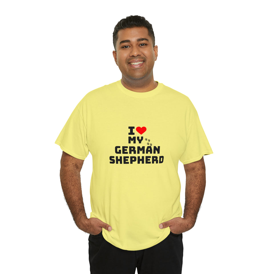 I Love My German Shepherd Unisex Heavy Cotton Tee