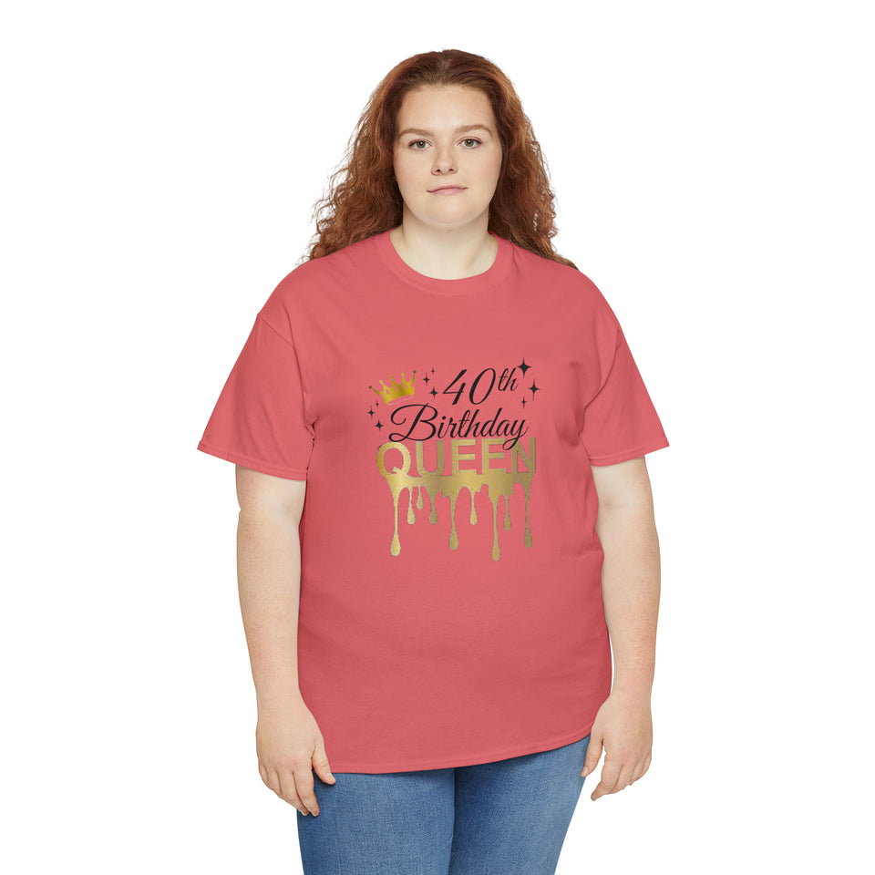 40th Birthday Queen Unisex Heavy Cotton Tee