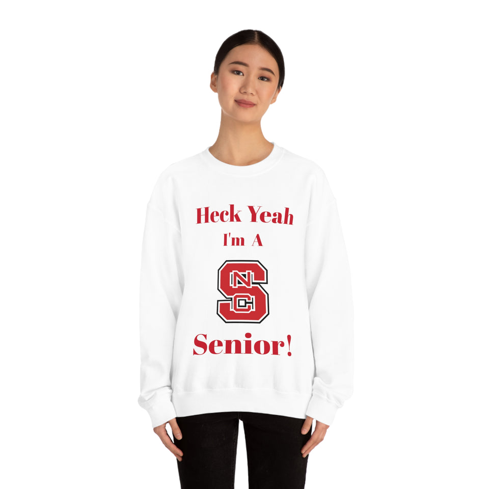 Heck Yeah I'm A NC State Senior Unisex Heavy Blend™ Crewneck Sweatshirt