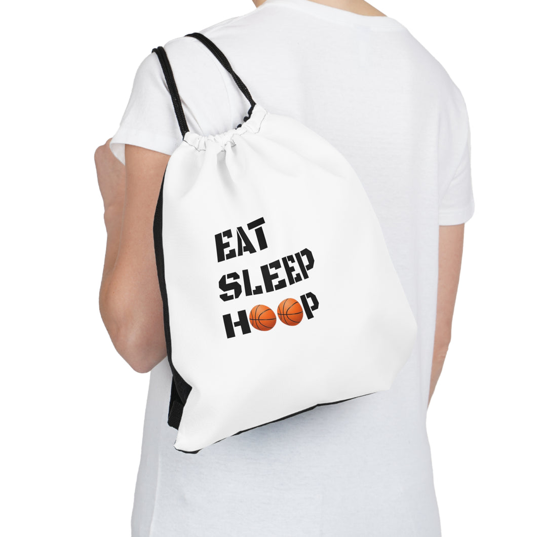 Eat Sleep Hoop Outdoor Drawstring Bag