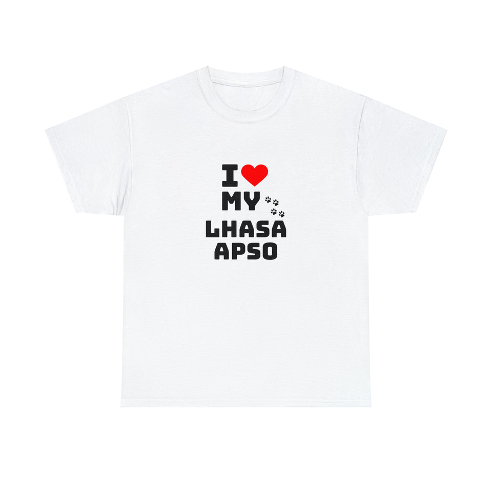 I Love My Lhasa Apso Unisex Heavy Cotton Tee