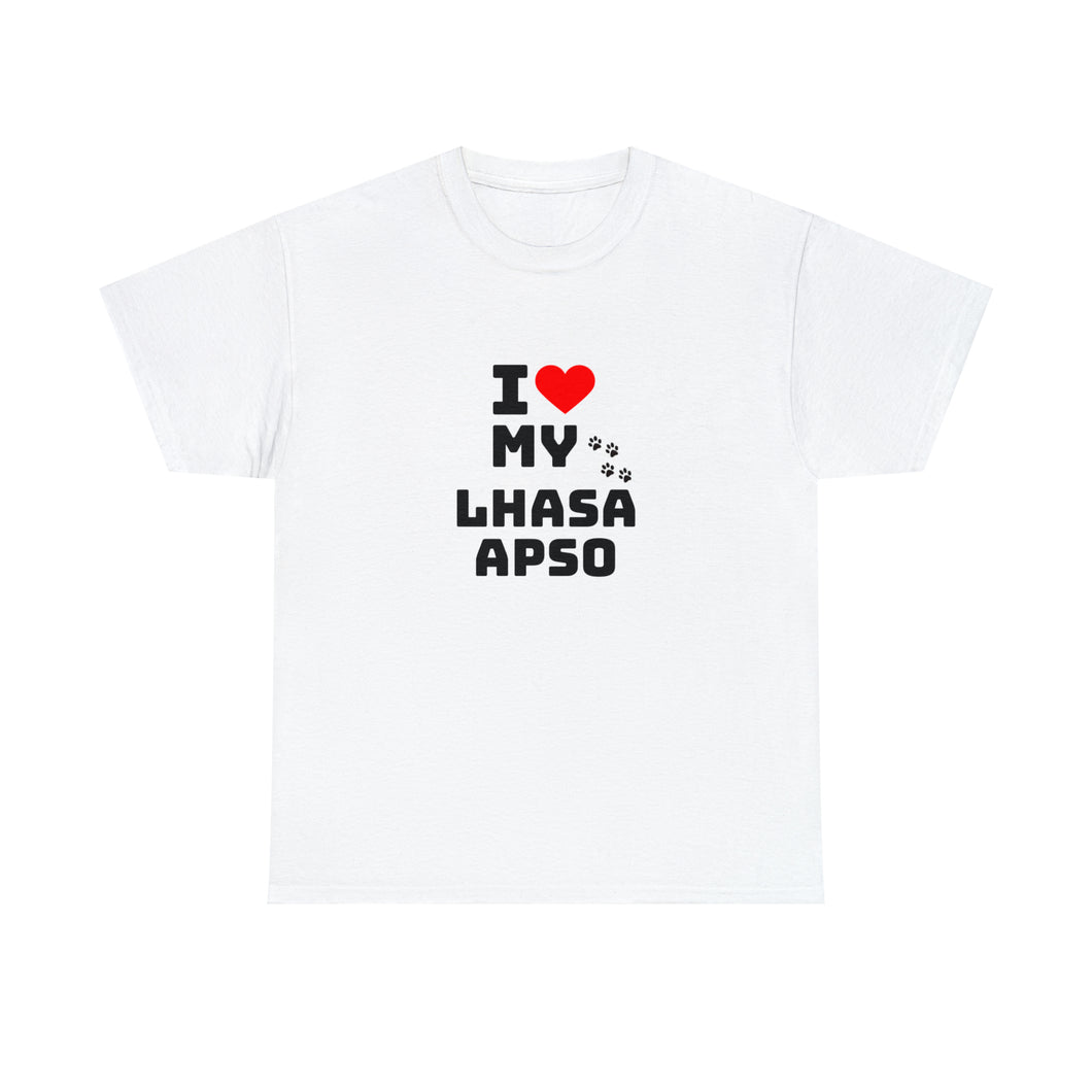 I Love My Lhasa Apso Unisex Heavy Cotton Tee