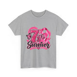 7 Yr Survivor Breast Cancer Awareness Unisex Heavy Cotton Tee