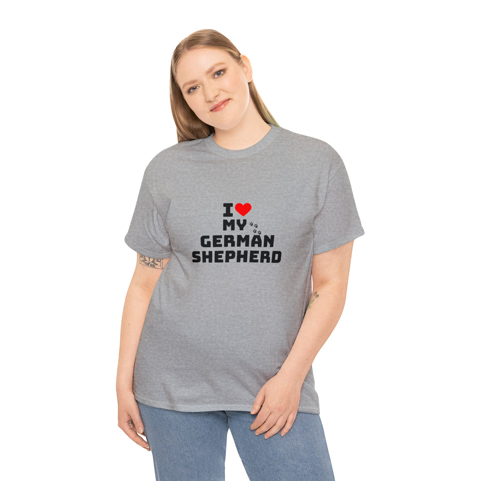 I Love My German Shepherd Unisex Heavy Cotton Tee