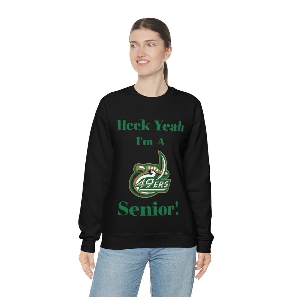 Heck Yeah I'm A UNCC Senior Unisex Heavy Blend™ Crewneck Sweatshirt