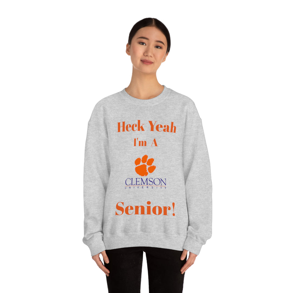 Heck Yeah I'm A Clemson Senior Unisex Heavy Blend™ Crewneck Sweatshirt