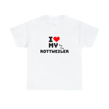 I Love My Rottweiler Unisex Heavy Cotton Tee