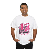 1 Yr Survivor Breast Cancer Awareness Unisex Heavy Cotton Tee