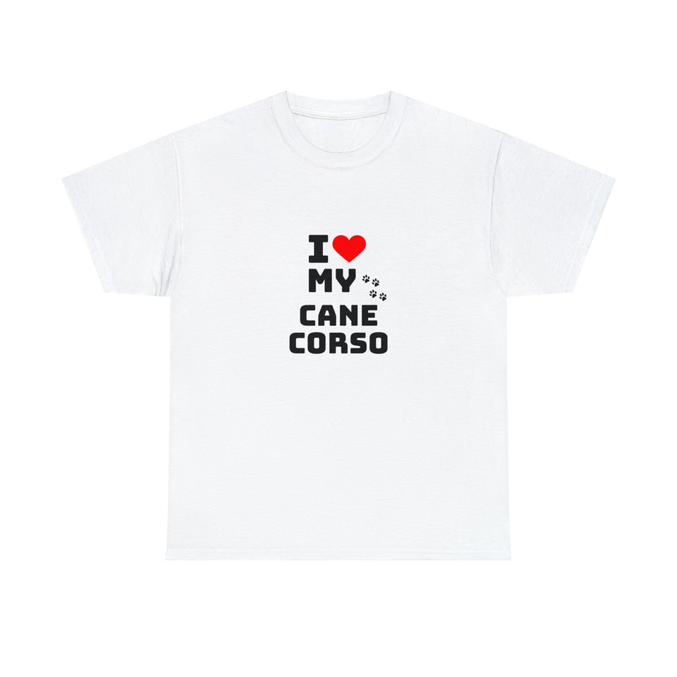 I Love My Cane Corso Unisex Heavy Cotton Tee