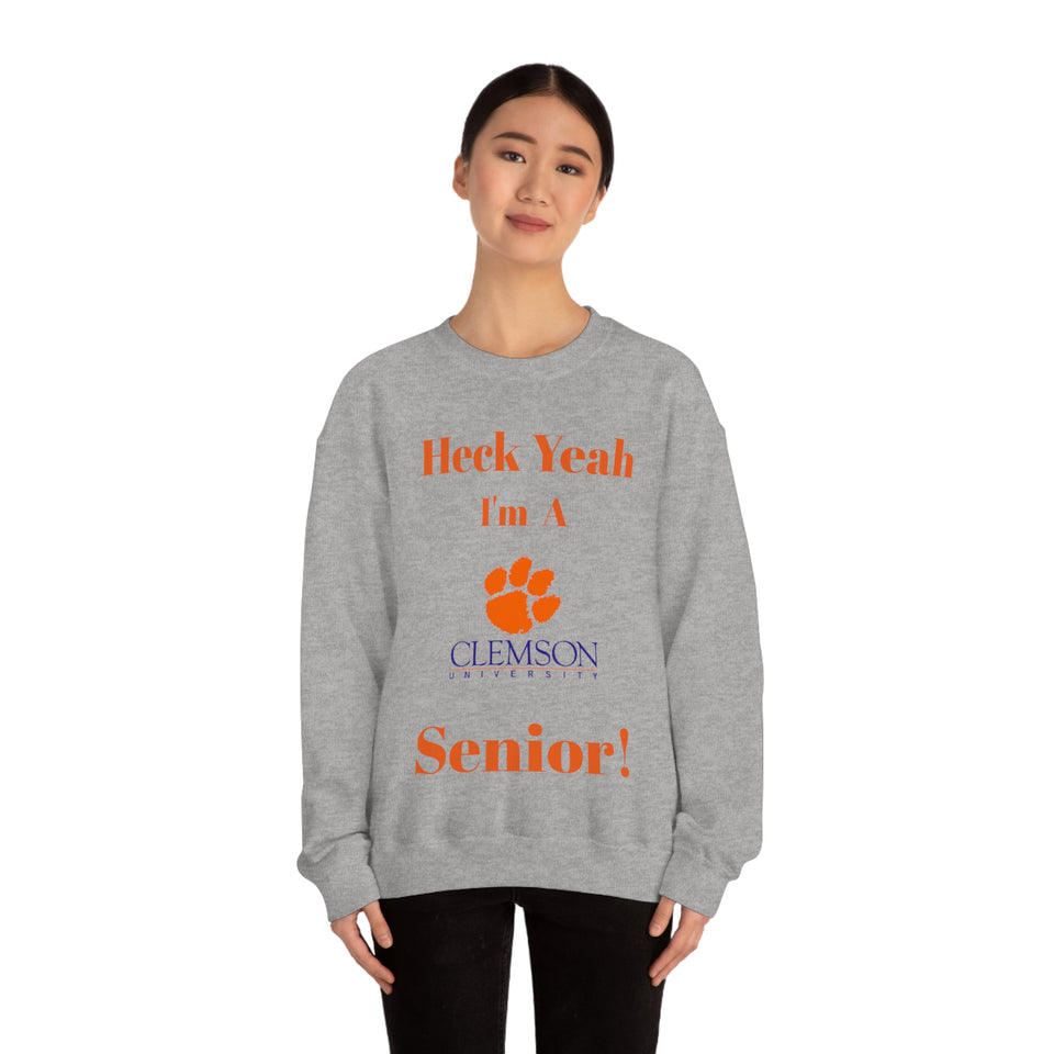 Heck Yeah I'm A Clemson Senior Unisex Heavy Blend™ Crewneck Sweatshirt