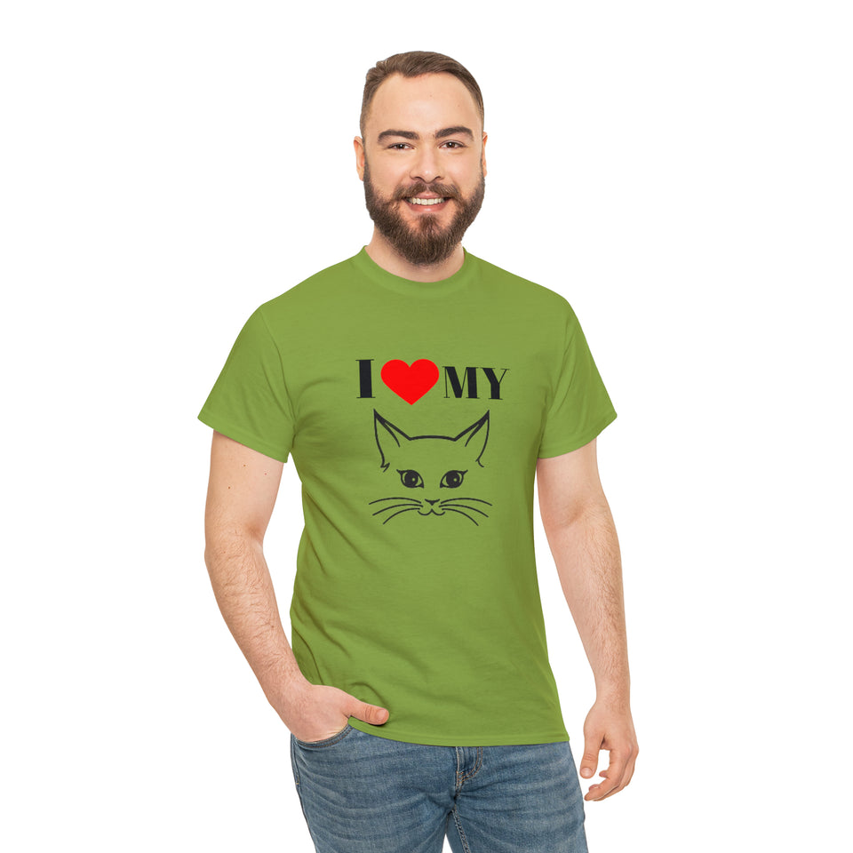 I Love My Cat Unisex Heavy Cotton Tee