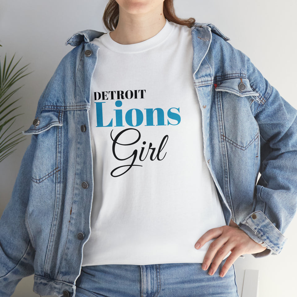 Detroit Lions Girl Unisex Heavy Cotton Tee