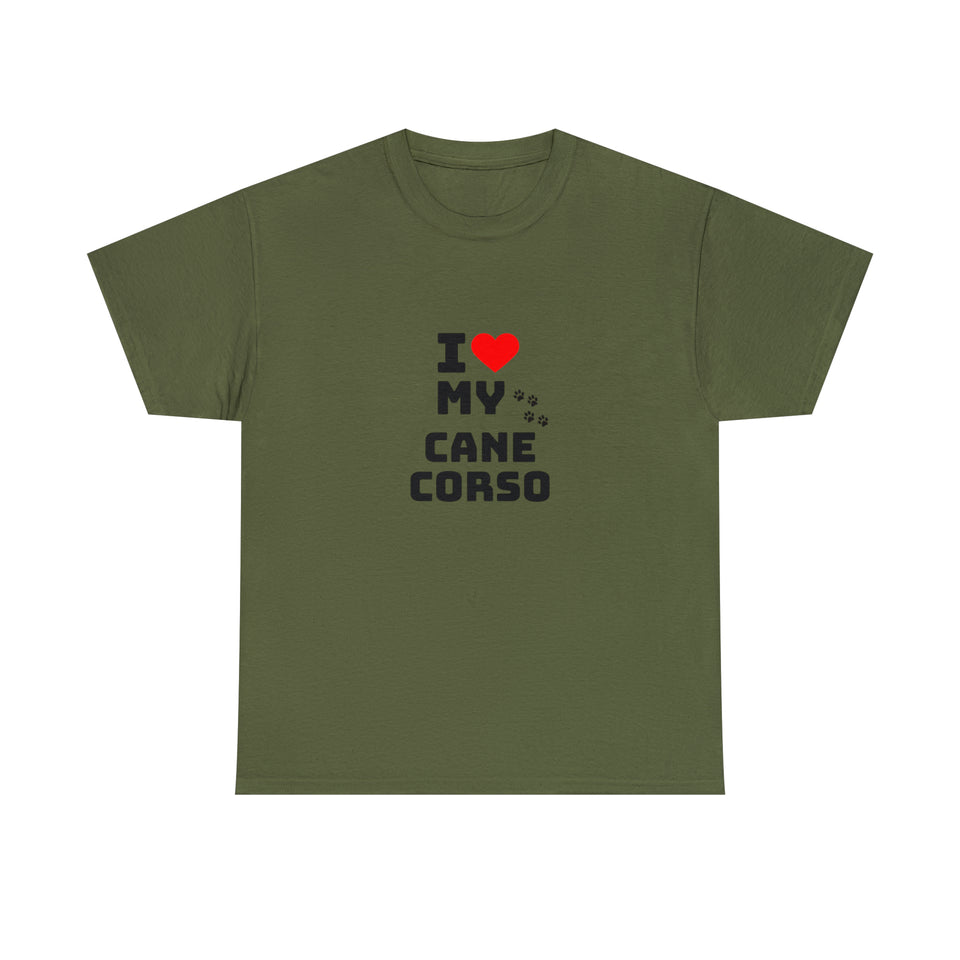 I Love My Cane Corso Unisex Heavy Cotton Tee