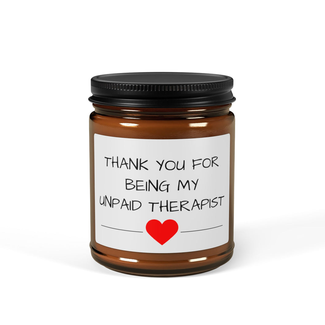 Unpaid Therapist Scented Soy Candle (Multi-Size, Amber Jar)