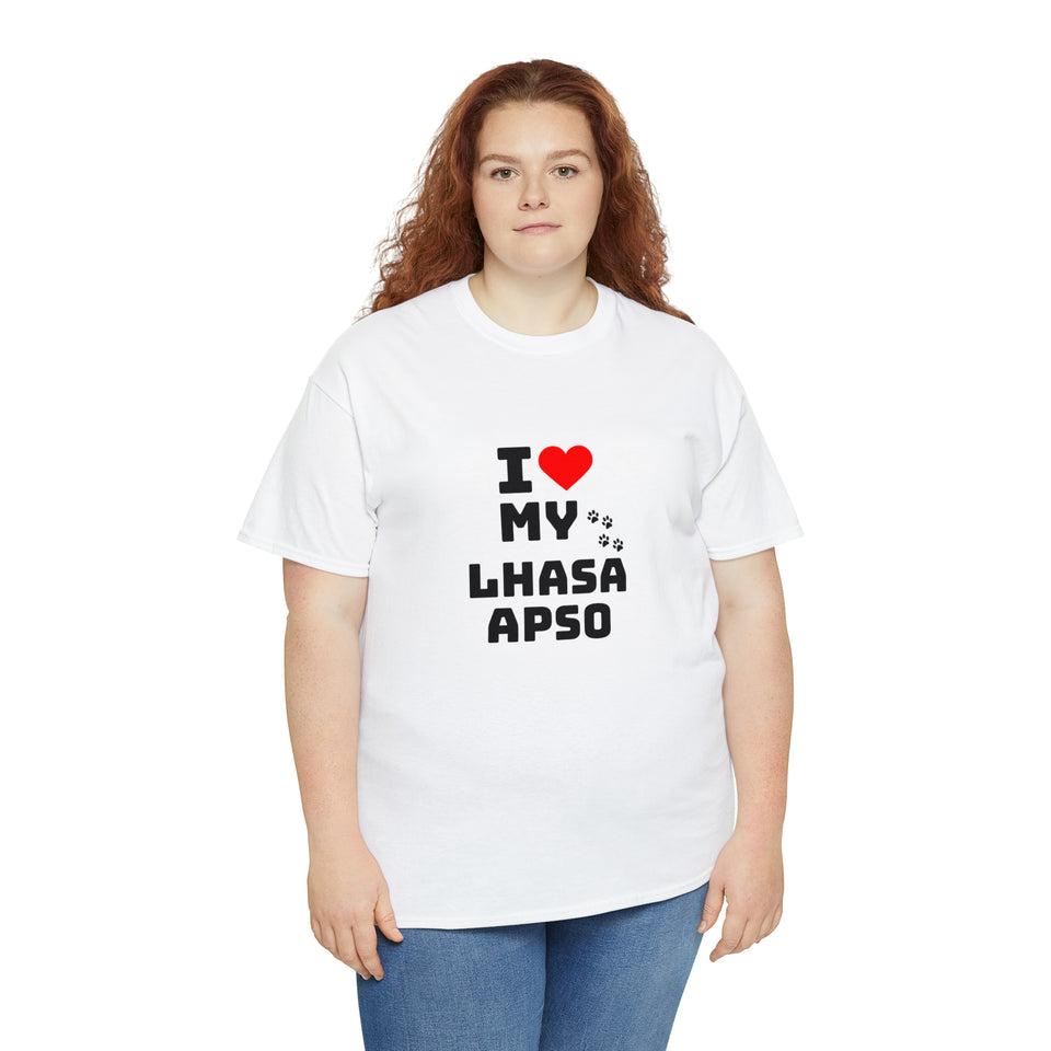 I Love My Lhasa Apso Unisex Heavy Cotton Tee