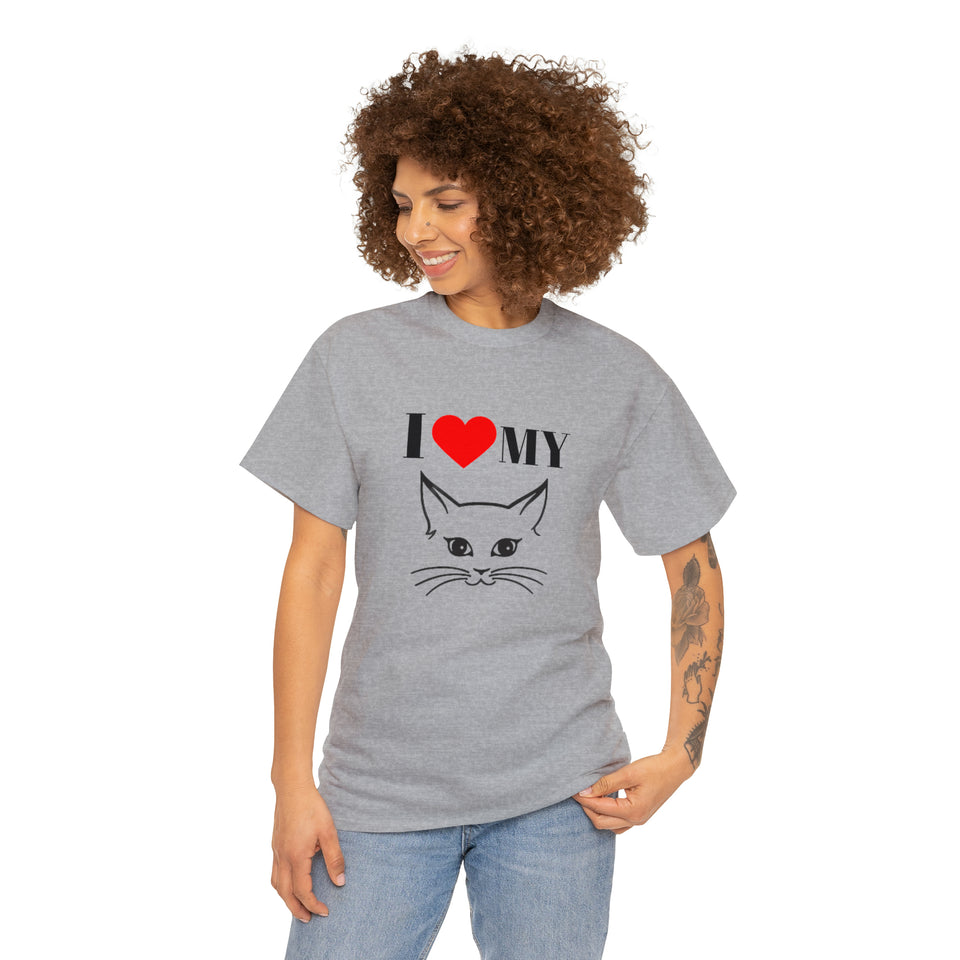 I Love My Cat Unisex Heavy Cotton Tee