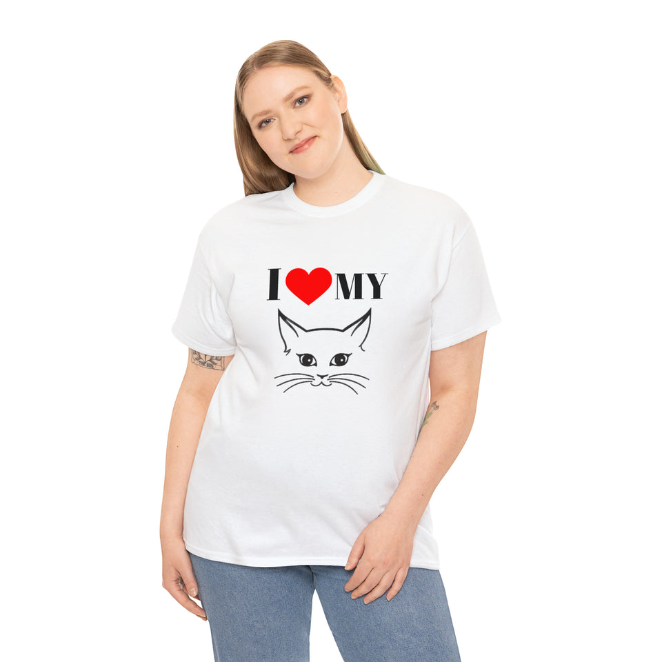 I Love My Cat Unisex Heavy Cotton Tee