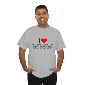 I Love Butterflies Unisex Heavy Cotton Tee
