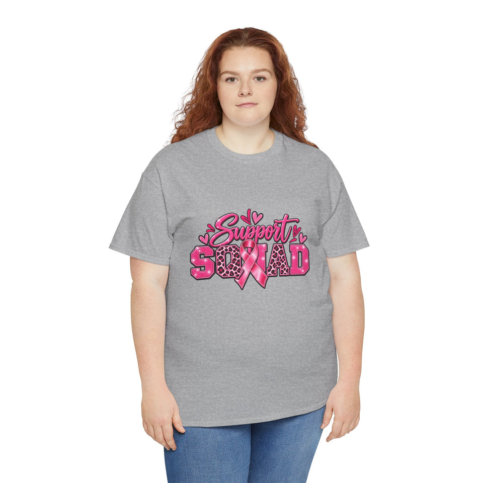 Support Squad Breast Cancer Awareness Unisex Heavy Cotton Tee