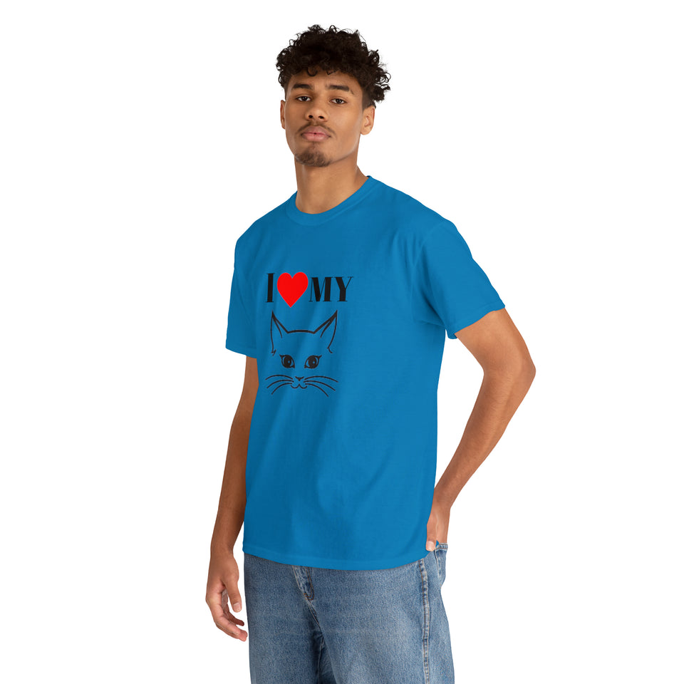 I Love My Cat Unisex Heavy Cotton Tee