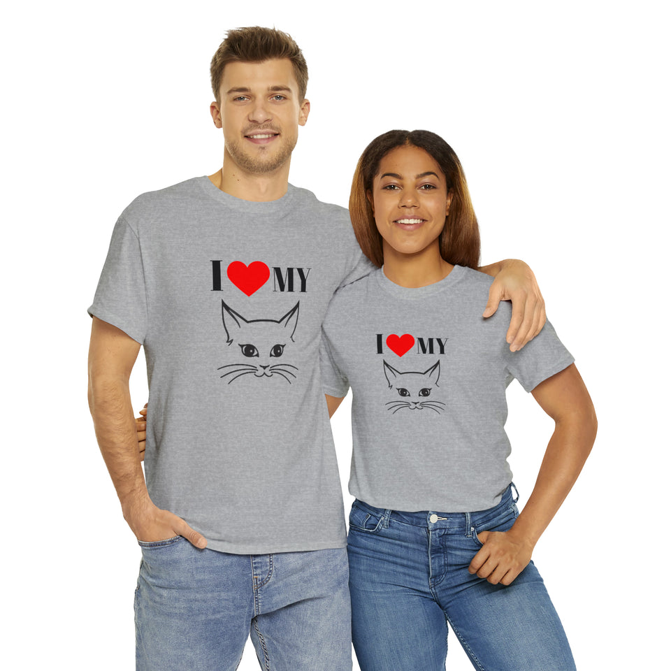 I Love My Cat Unisex Heavy Cotton Tee
