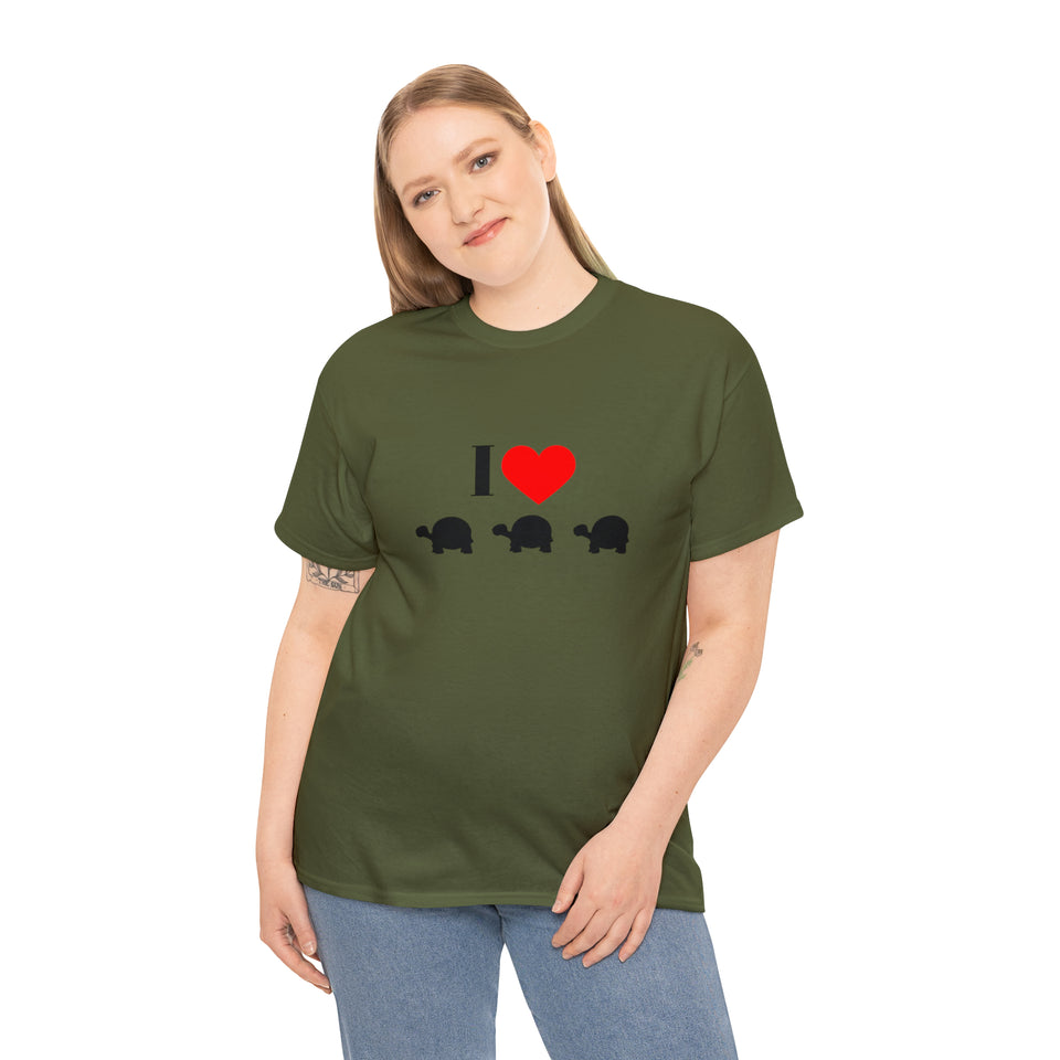 I Love Turtles Unisex Heavy Cotton Tee