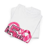 5 Yr Survivor Breast Cancer Awareness Unisex Heavy Cotton Tee
