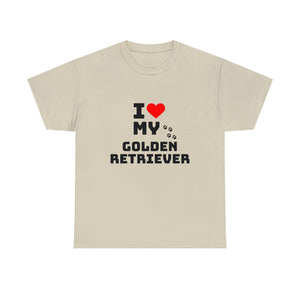 I Love My Golden Retriever Unisex Heavy Cotton Tee