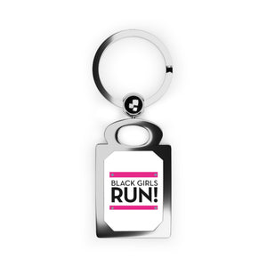 Black Girls Run Rectangle Photo Keyring