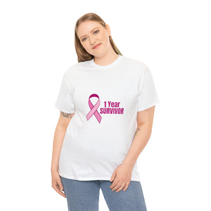1 Year Survivor Unisex Heavy Cotton Tee