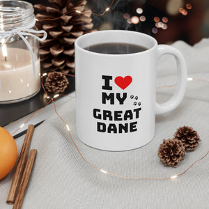 I Love My Great Dane Ceramic Mug 11oz