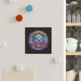 Travel With Glitter Square Magnet