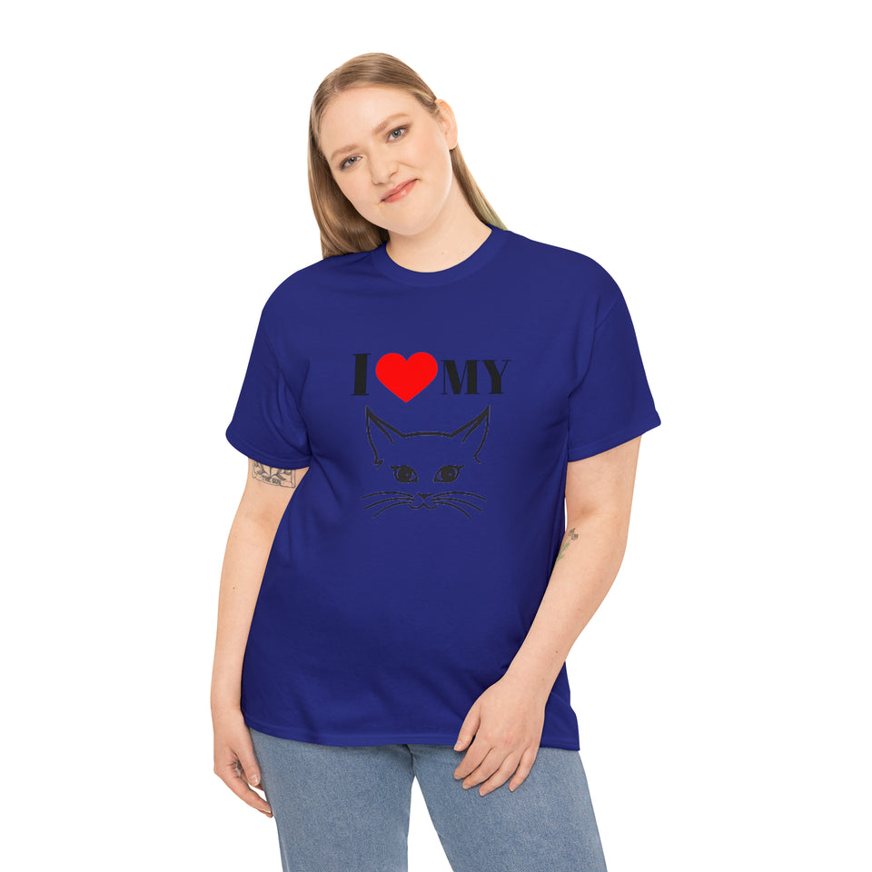 I Love My Cat Unisex Heavy Cotton Tee