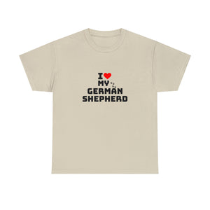 I Love My German Shepherd Unisex Heavy Cotton Tee