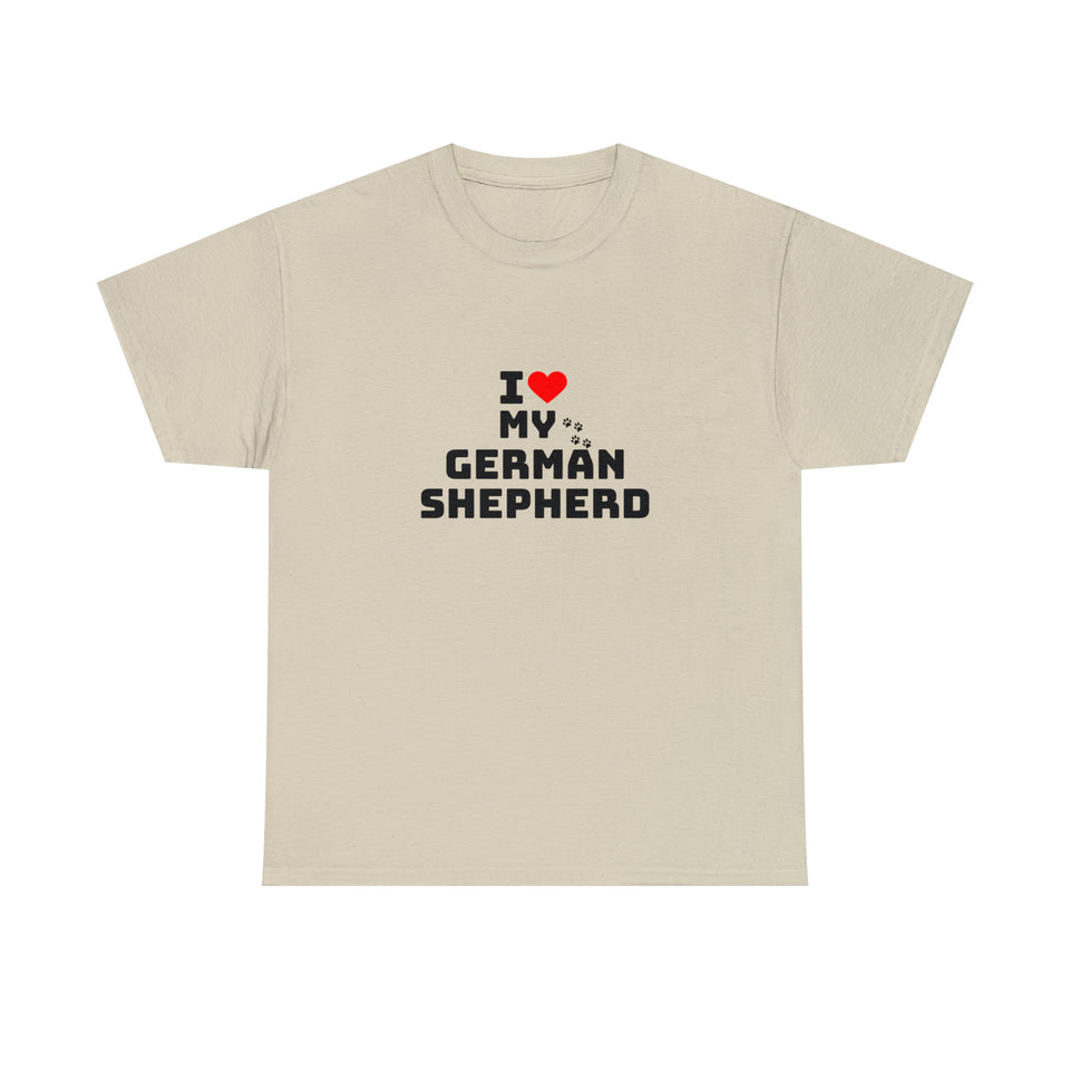 I Love My German Shepherd Unisex Heavy Cotton Tee