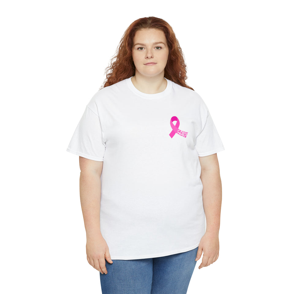 Breast Cancer Awareness Ribbon of Hearts Unisex Heavy Cotton Tee