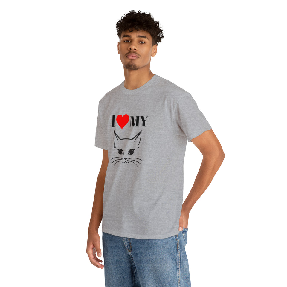 I Love My Cat Unisex Heavy Cotton Tee
