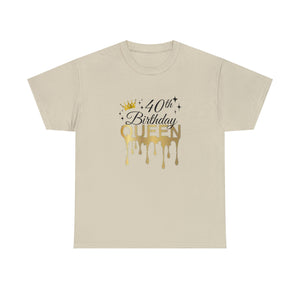 40th Birthday Queen Unisex Heavy Cotton Tee