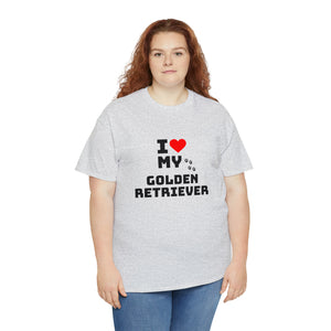 I Love My Golden Retriever Unisex Heavy Cotton Tee