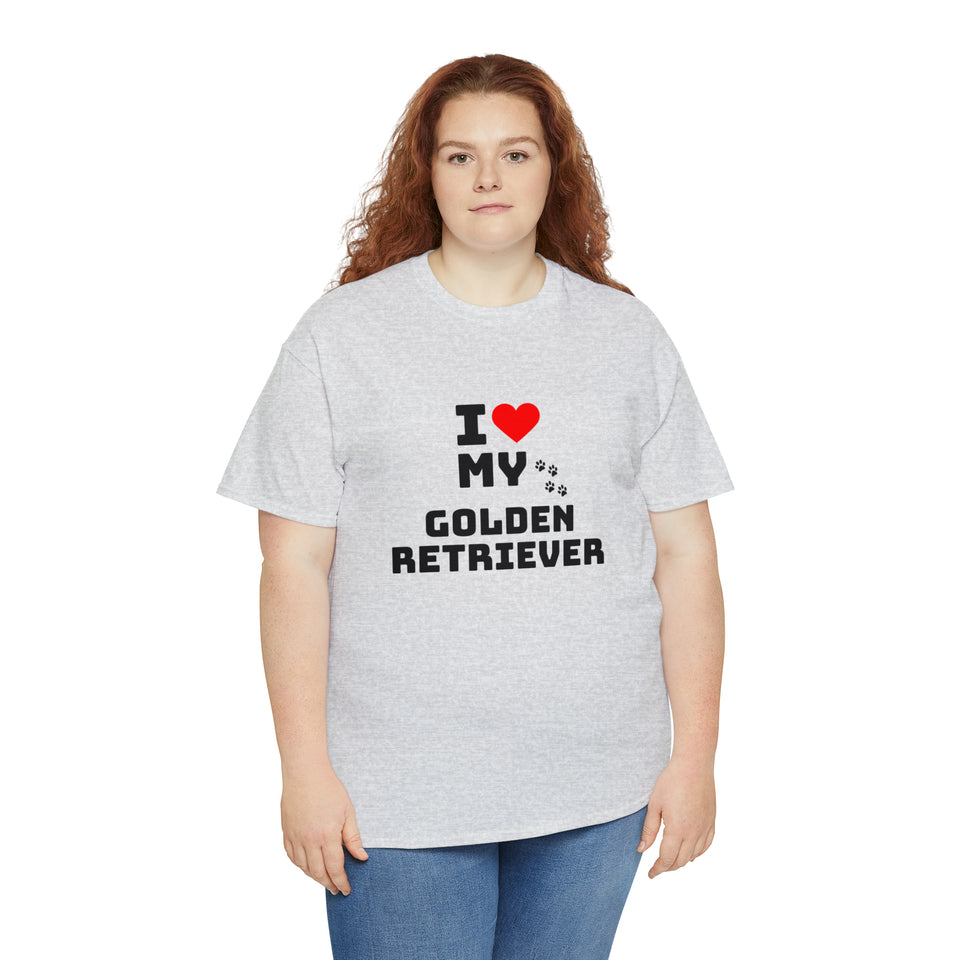 I Love My Golden Retriever Unisex Heavy Cotton Tee