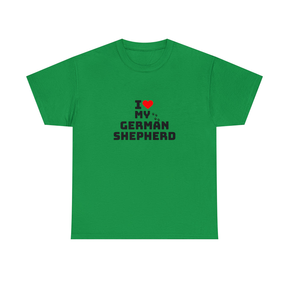 I Love My German Shepherd Unisex Heavy Cotton Tee