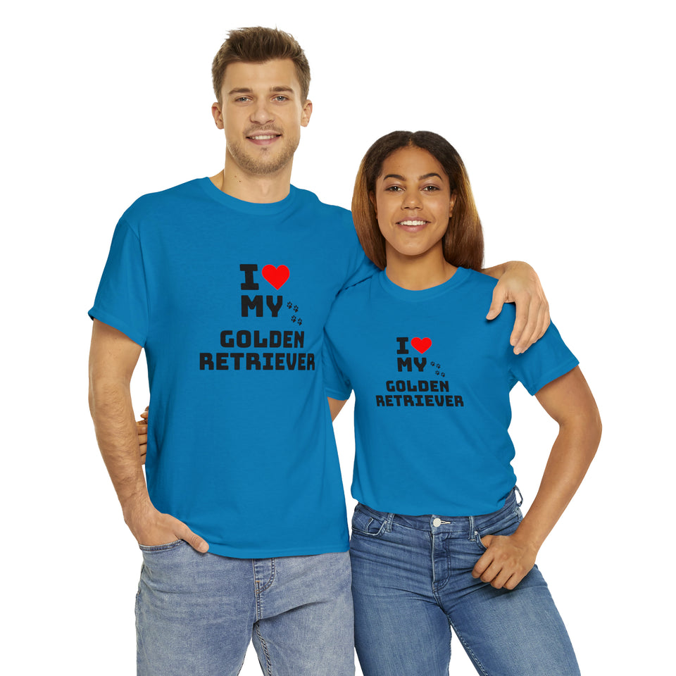 I Love My Golden Retriever Unisex Heavy Cotton Tee