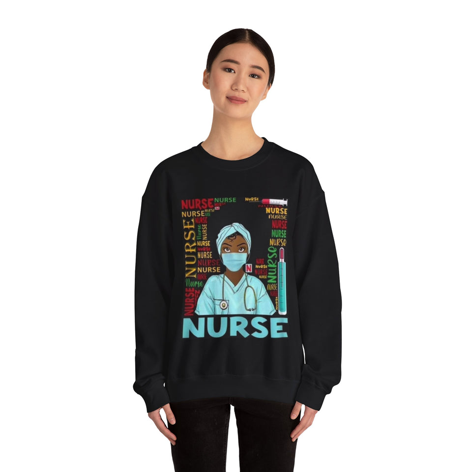Black Nurse Crewneck Sweatshirt